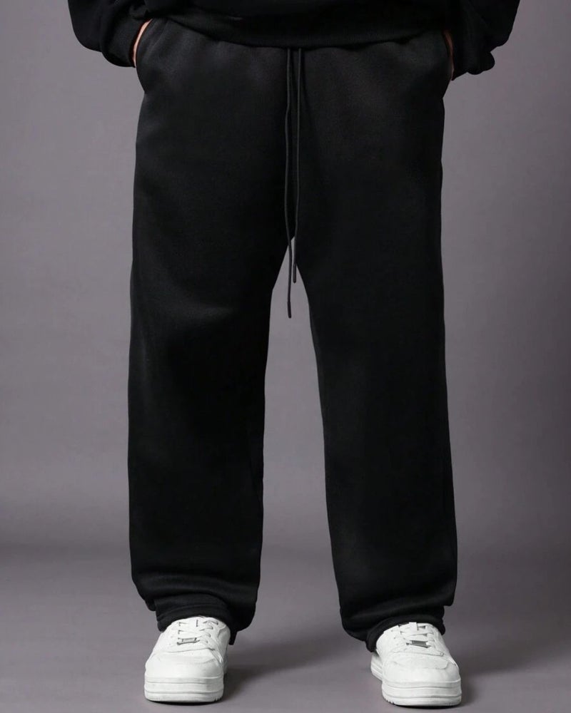 FLYNOFF Black Basic Loose Fit Track Pant - Image 1